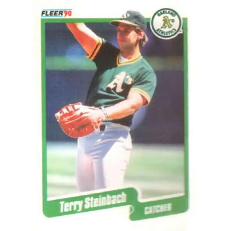 1990 Fleer #20 Terry Steinbach NM-MT Oakland Athletics Baseball Card - Baseball Card Single