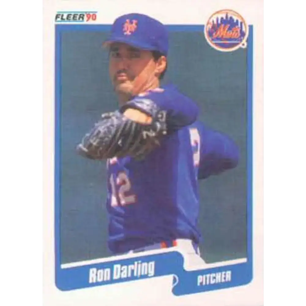 1990 Fleer #201 Ron Darling NM-MT New York Mets Baseball Card - Baseball Card Single