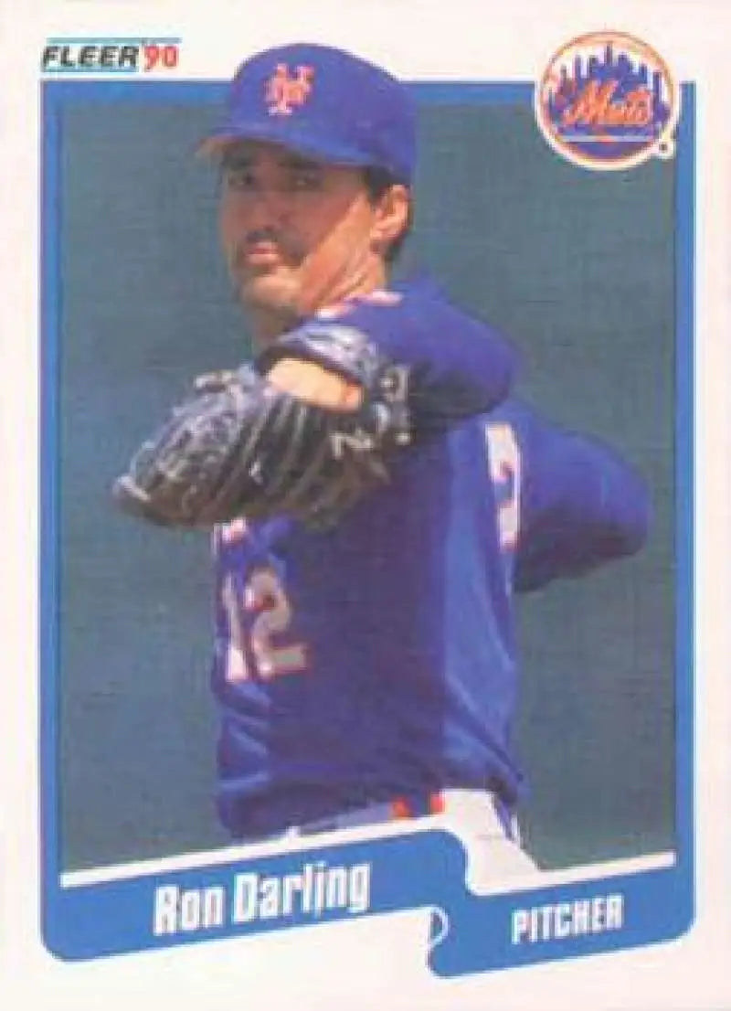 1990 Fleer #201 Ron Darling NM-MT New York Mets Baseball Card - Baseball Card Single