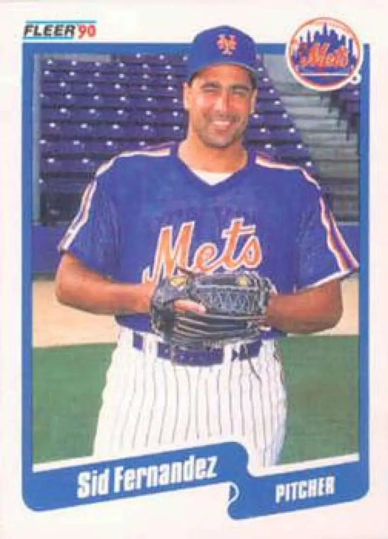 1990 Fleer #203 Sid Fernandez NM-MT New York Mets Baseball Card - Baseball Card Single