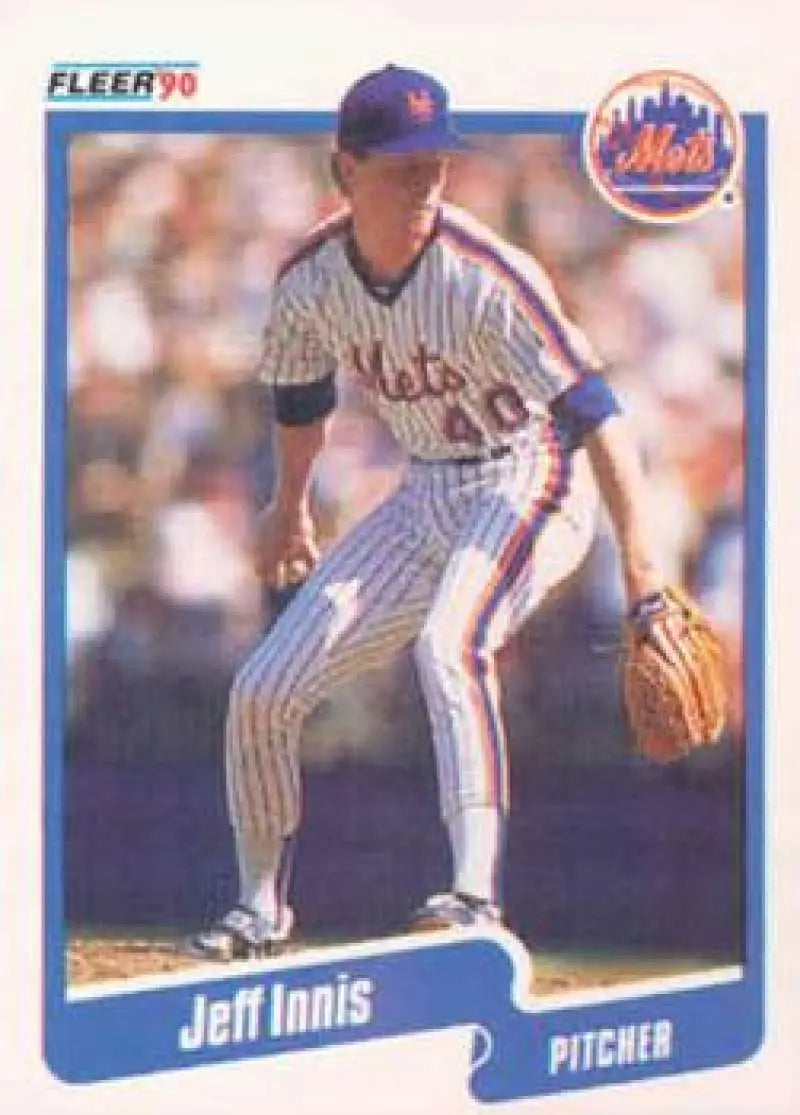 1990 Fleer #206 Jeff Innis NM-MT RC Rookie New York Mets Baseball Card