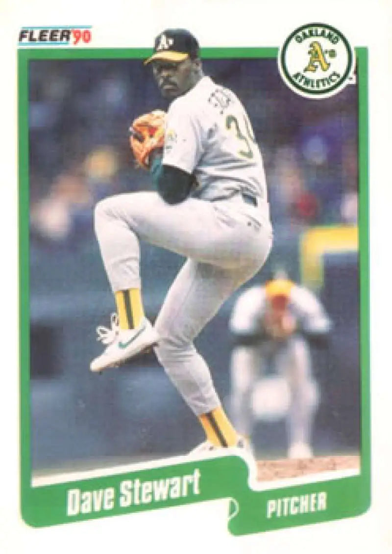 1990 Fleer #21 Dave Stewart NM-MT Oakland Athletics Baseball Card - Baseball Card Single