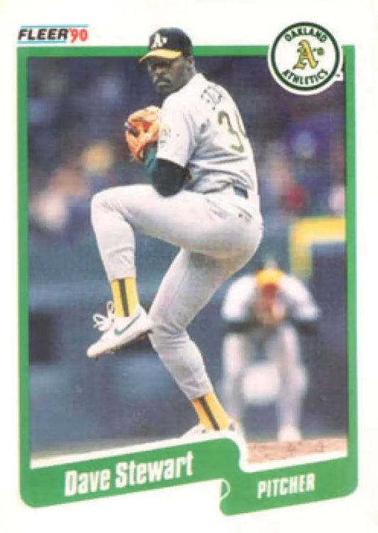 1990 Fleer #21 Dave Stewart NM-MT Oakland Athletics Baseball Card - Baseball Card Single