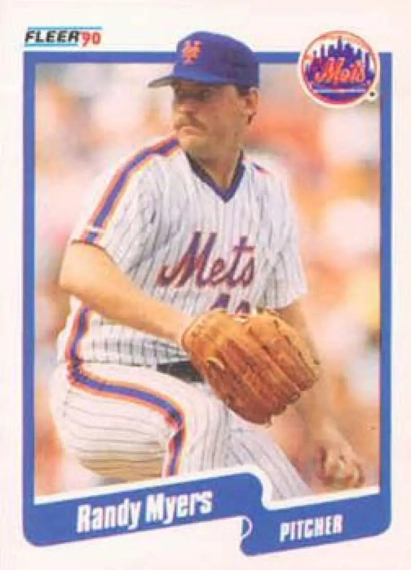 1990 Fleer #213 Randy Myers NM-MT New York Mets Baseball Card - Baseball Card Single