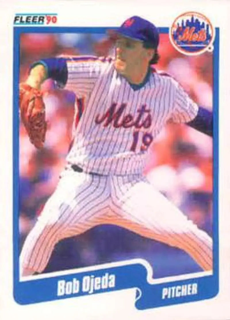 1990 Fleer #214 Bob Ojeda NM-MT New York Mets Baseball Card - Baseball Card Single