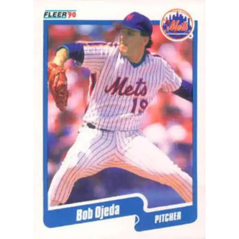 1990 Fleer #214 Bob Ojeda NM-MT New York Mets Baseball Card - Baseball Card Single
