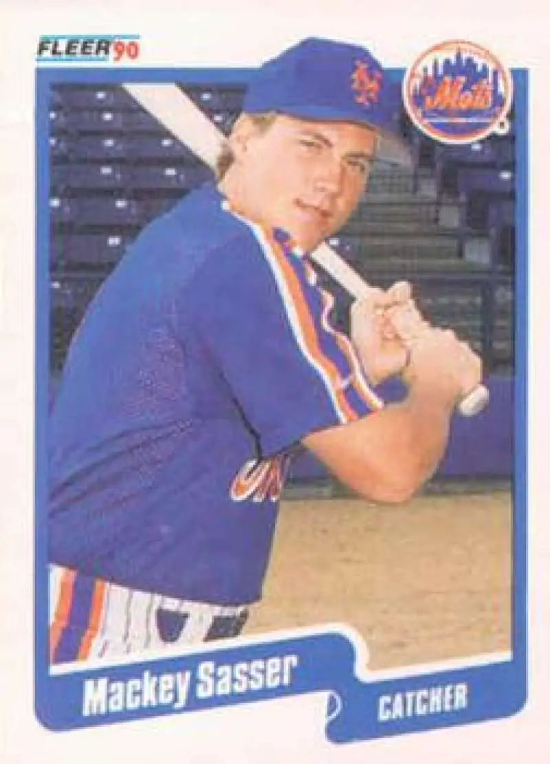 1990 Fleer #216 Mackey Sasser NM-MT New York Mets Baseball Card - Baseball Card Single