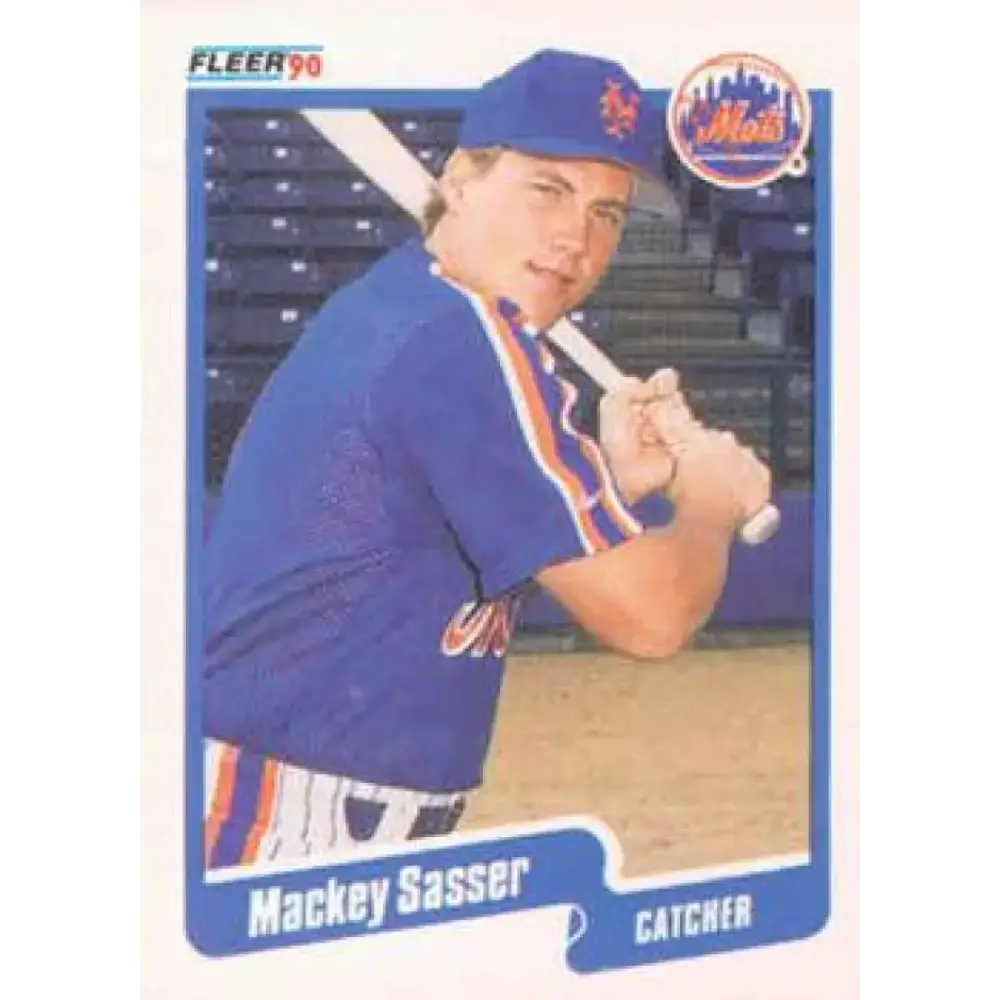 1990 Fleer #216 Mackey Sasser NM-MT New York Mets Baseball Card - Baseball Card Single
