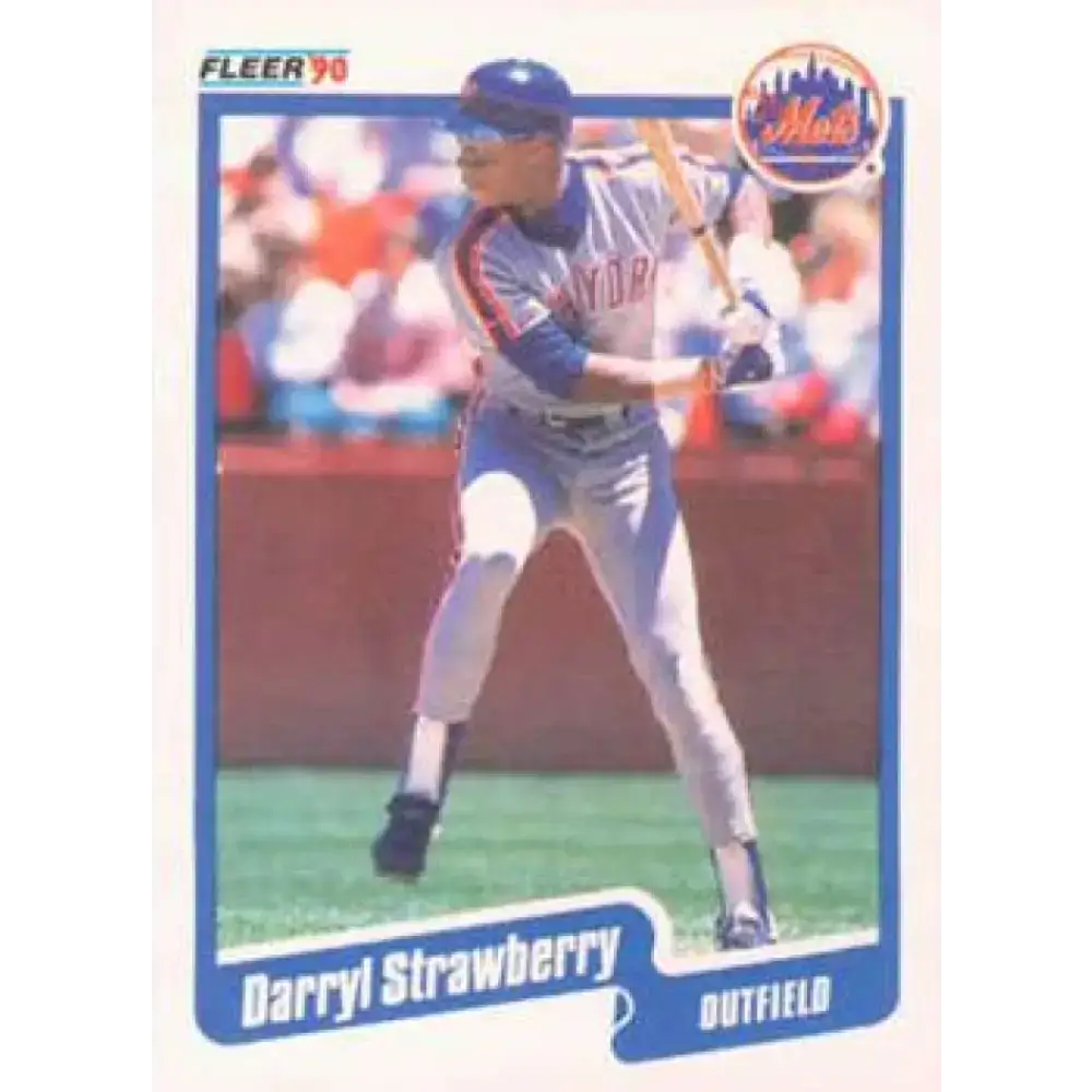 1990 Fleer #217 Darryl Strawberry NM-MT New York Mets Baseball Card - Baseball Card Single