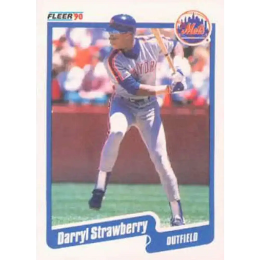 1990 Fleer #217 Darryl Strawberry NM-MT New York Mets Baseball Card - Baseball Card Single