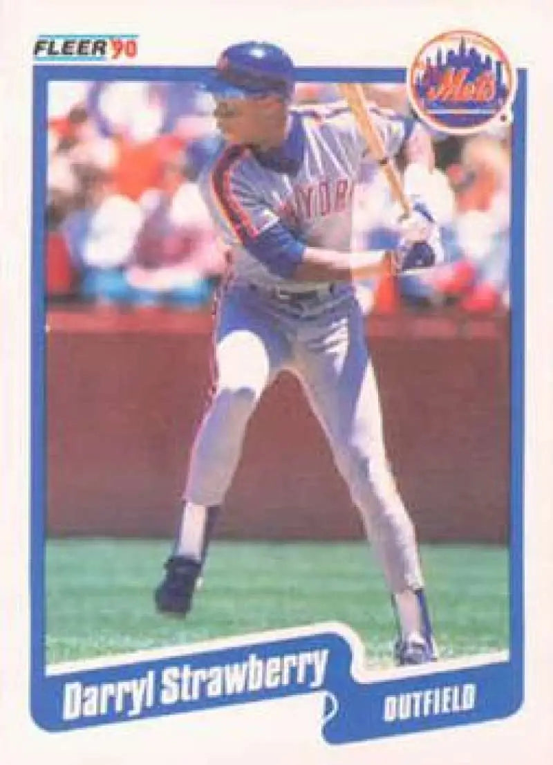 1990 Fleer #217 Darryl Strawberry NM-MT New York Mets Baseball Card - Baseball Card Single