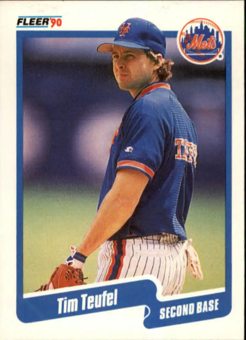 1990 Fleer #218 Tim Teufel NM-MT New York Mets Baseball Card - Baseball Card Single