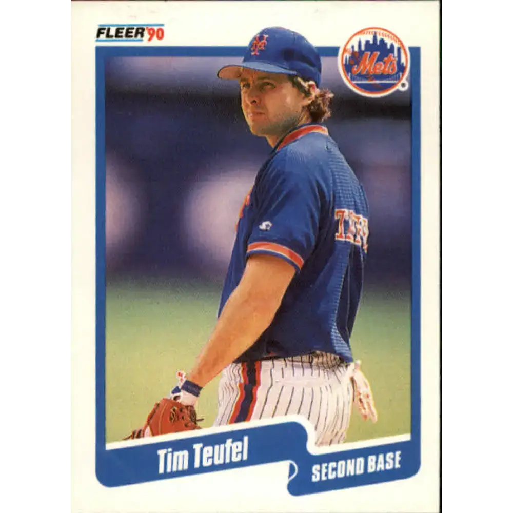 1990 Fleer #218 Tim Teufel NM-MT New York Mets Baseball Card - Baseball Card Single