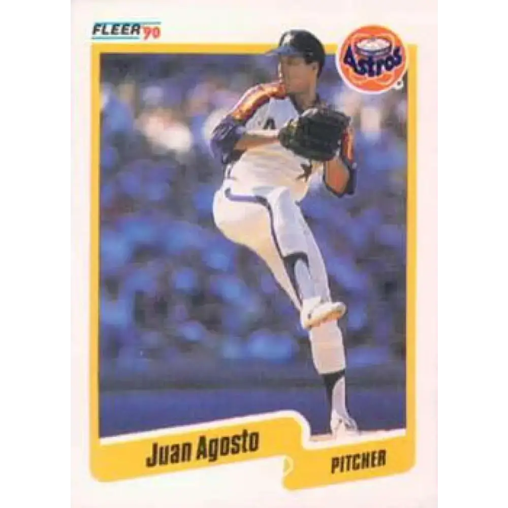 1990 Fleer #220 Juan Agosto NM-MT Houston Astros Baseball Card - Baseball Card Single
