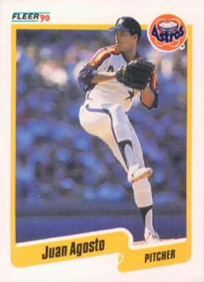 1990 Fleer #220 Juan Agosto NM-MT Houston Astros Baseball Card - Baseball Card Single