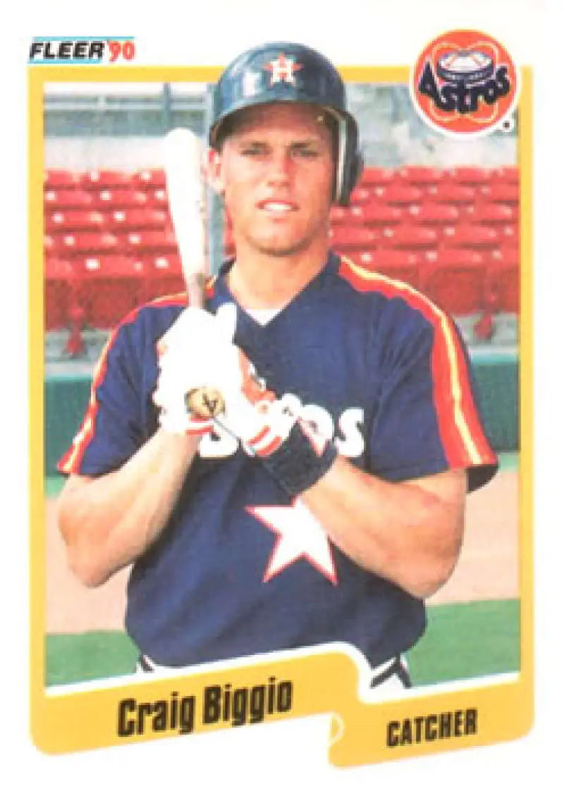 1990 Fleer #224 Craig Biggio NM-MT Houston Astros Baseball Card - Baseball Card Single