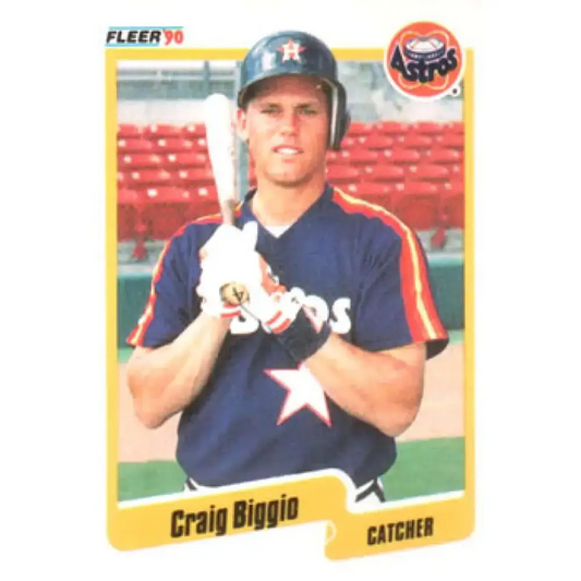 1990 Fleer #224 Craig Biggio NM-MT Houston Astros Baseball Card - Baseball Card Single