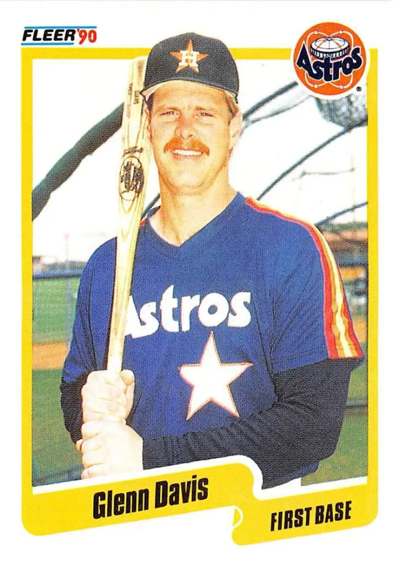 1990 Fleer #228 Glenn Davis NM-MT Houston Astros Baseball Card - Baseball Card Single