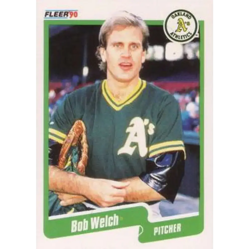 1990 Fleer #23 Bob Welch NM-MT Oakland Athletics Baseball Card - Baseball Card Single