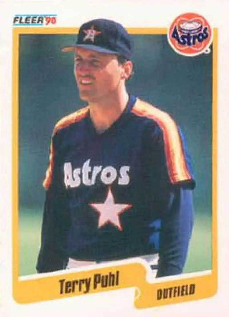 1990 Fleer #233 Terry Puhl NM-MT Houston Astros Baseball Card - Baseball Card Single