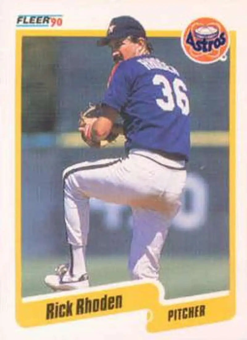 1990 Fleer #235 Rick Rhoden NM-MT Houston Astros Baseball Card - Baseball Card Single
