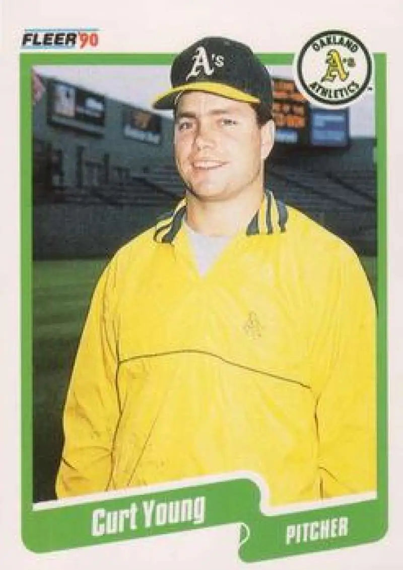 1990 Fleer #24 Curt Young NM-MT Oakland Athletics Baseball Card - Baseball Card Single