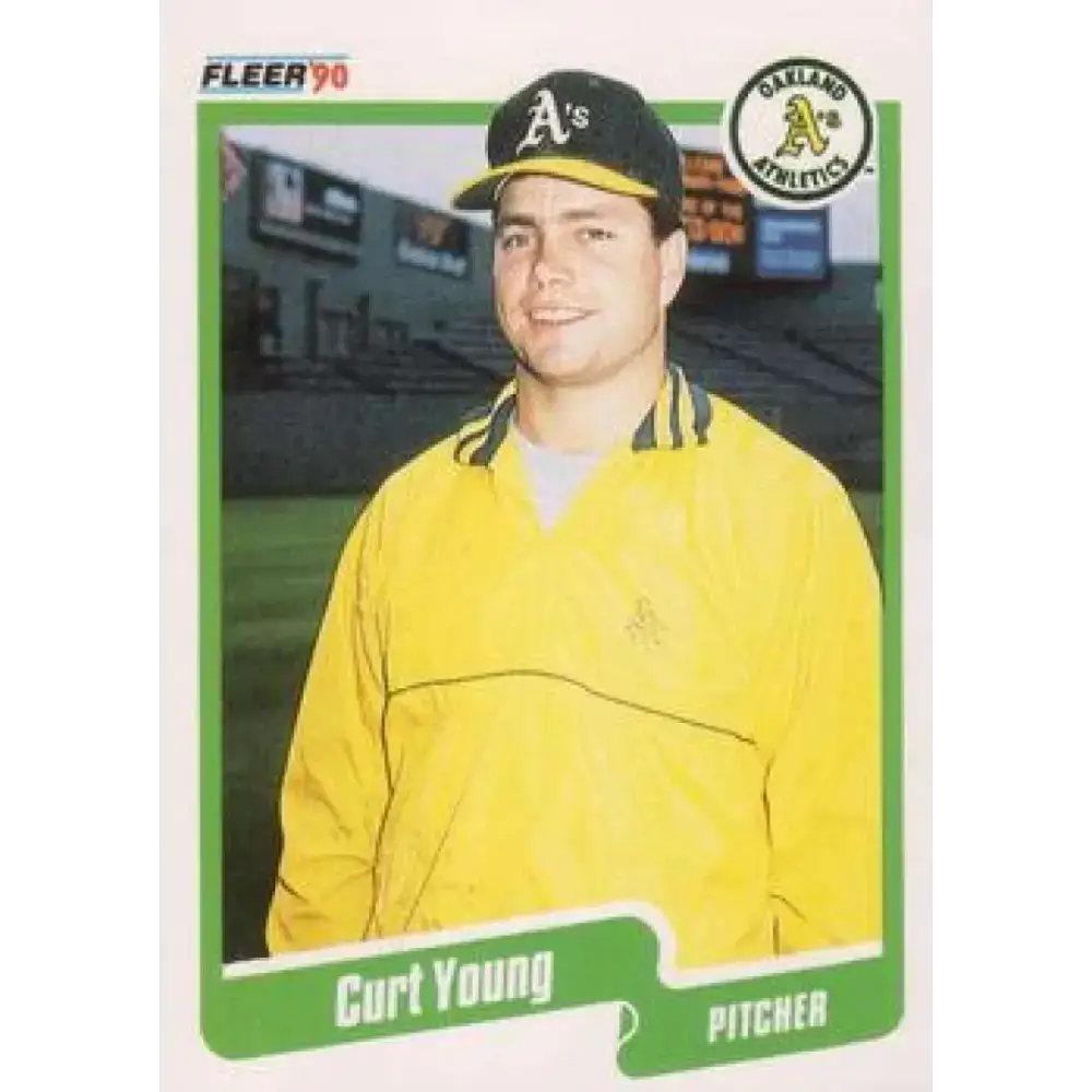1990 Fleer #24 Curt Young NM-MT Oakland Athletics Baseball Card - Baseball Card Single