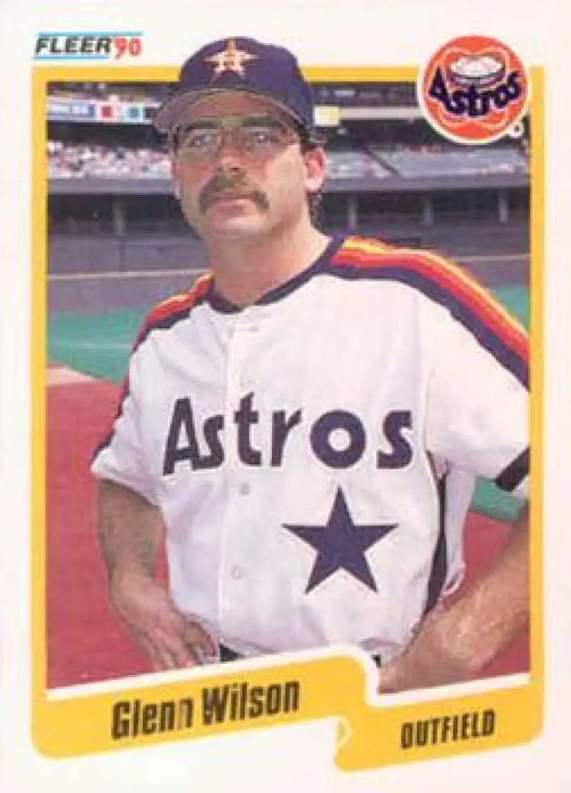 1990 Fleer #240 Glenn Wilson NM-MT Houston Astros Baseball Card - Baseball Card Single