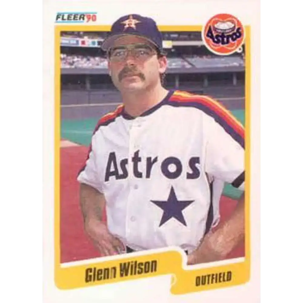 1990 Fleer #240 Glenn Wilson NM-MT Houston Astros Baseball Card - Baseball Card Single