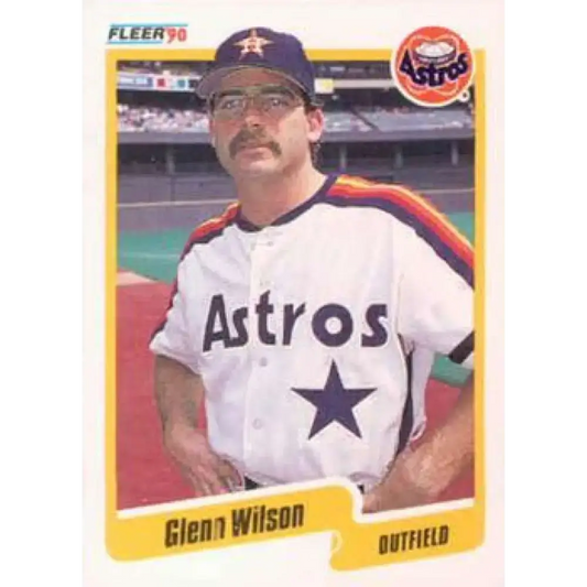 1990 Fleer #240 Glenn Wilson NM-MT Houston Astros Baseball Card - Baseball Card Single