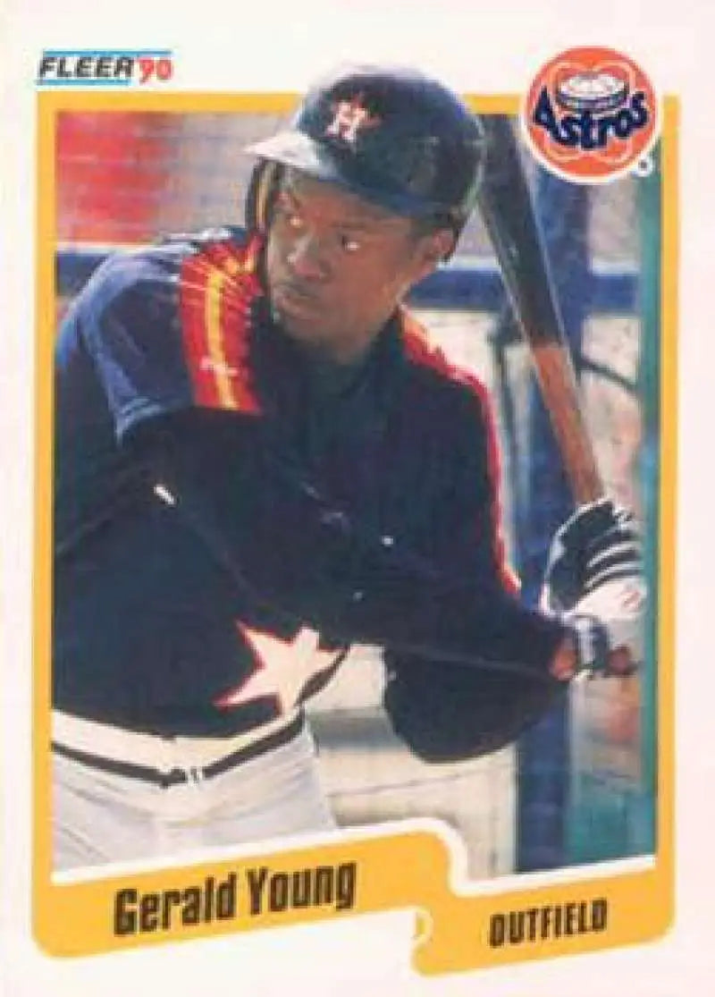 1990 Fleer #241 Gerald Young NM-MT Houston Astros Baseball Card - Baseball Card Single
