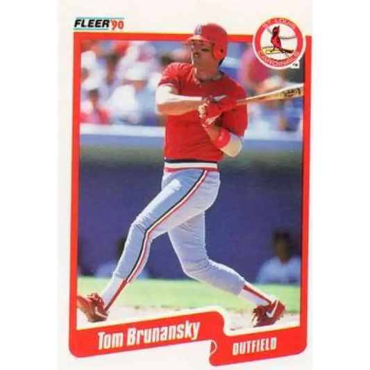 1990 Fleer #242 Tom Brunansky NM-MT St. Louis Cardinals Baseball Card - Baseball Card Single