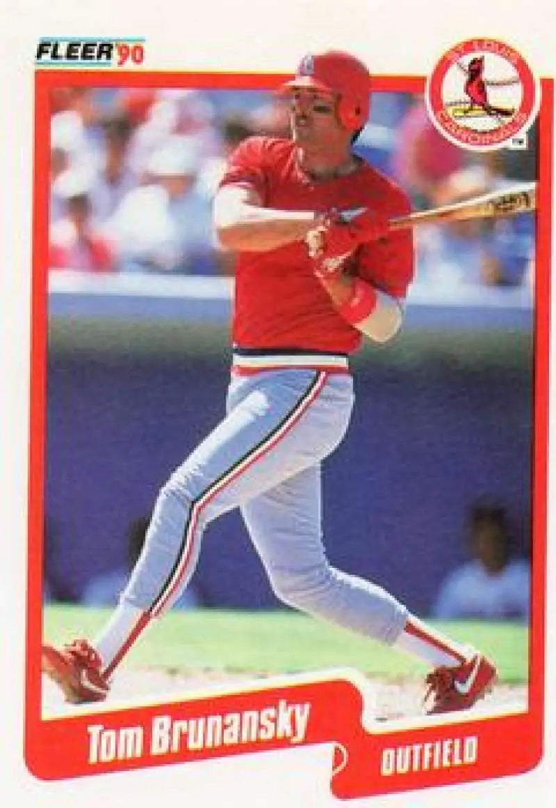 1990 Fleer #242 Tom Brunansky NM-MT St. Louis Cardinals Baseball Card - Baseball Card Single