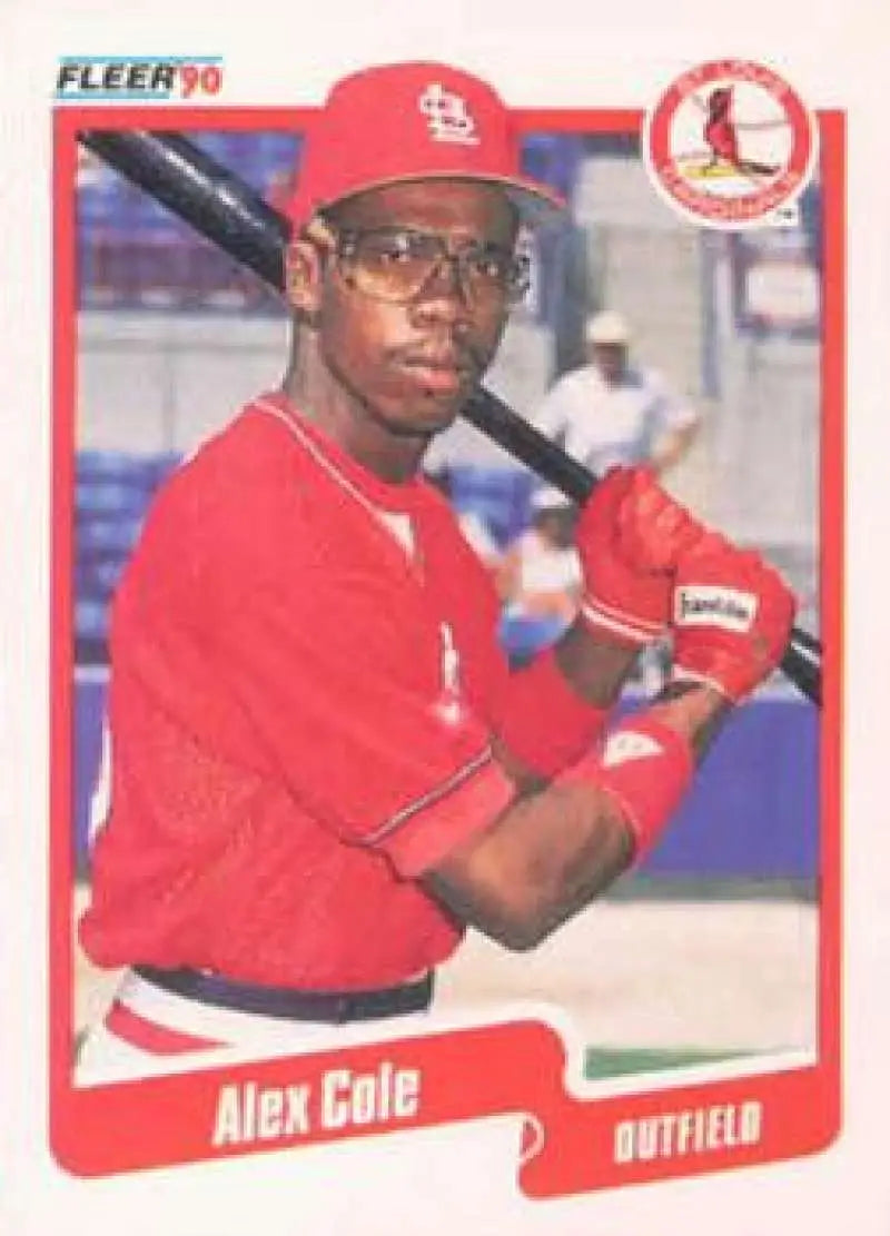 1990 Fleer #244 Alex Cole NM-MT RC Rookie St. Louis Cardinals Baseball Card