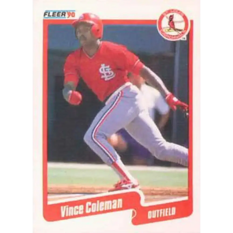 1990 Fleer #245 Vince Coleman NM-MT St. Louis Cardinals Baseball Card - Baseball Card Single