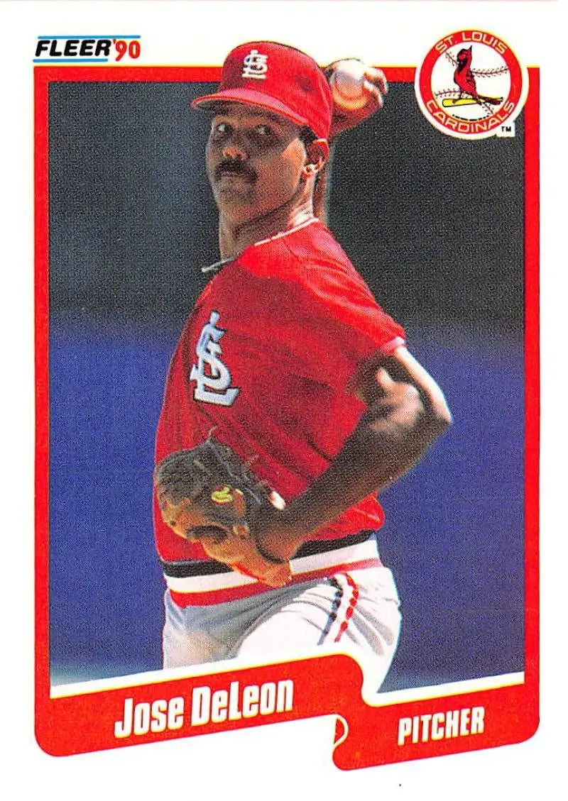 1990 Fleer #248 Jose DeLeon NM-MT St. Louis Cardinals Baseball Card - Baseball Card Single
