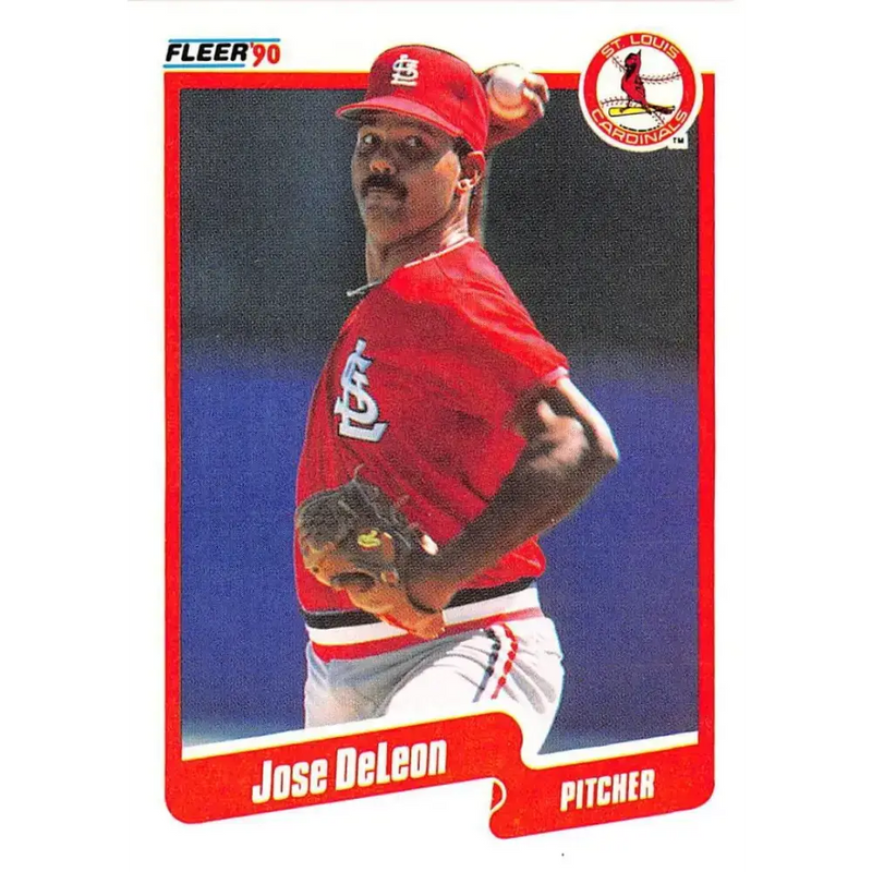 1990 Fleer #248 Jose DeLeon NM-MT St. Louis Cardinals Baseball Card - Baseball Card Single