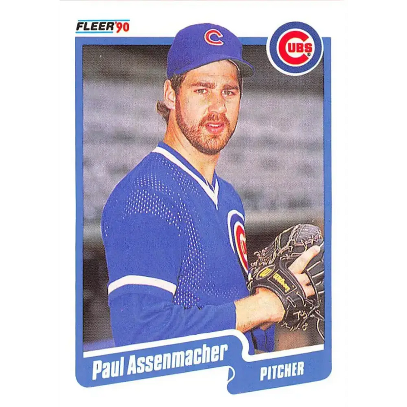 1990 Fleer #25 Paul Assenmacher NM-MT Chicago Cubs Baseball Card - Baseball Card Single