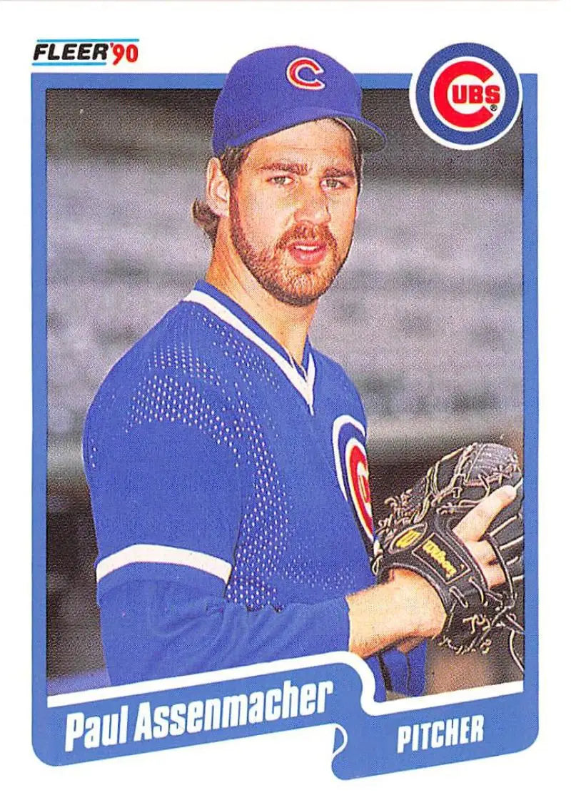 1990 Fleer #25 Paul Assenmacher NM-MT Chicago Cubs Baseball Card - Baseball Card Single
