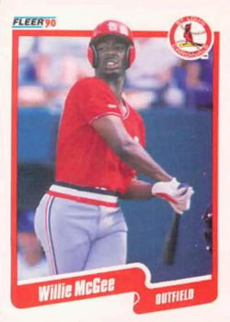 1990 Fleer #253 Willie McGee NM-MT St. Louis Cardinals Baseball Card - Baseball Card Single