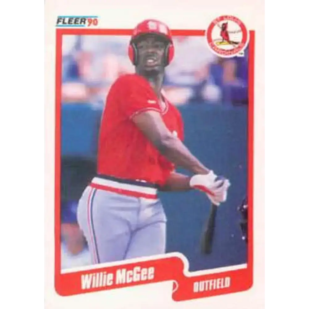 1990 Fleer #253 Willie McGee UER NM-MT St. Louis Cardinals Baseball Card - Baseball Card Single