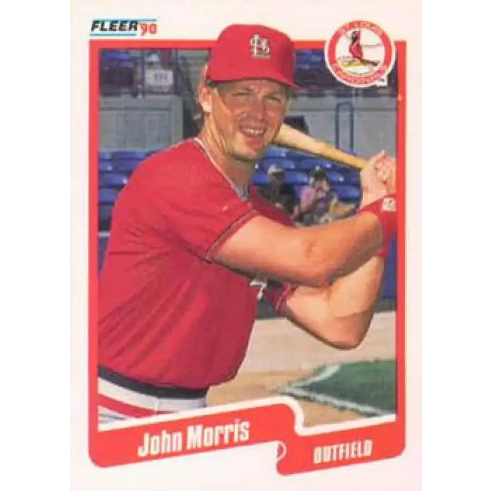 1990 Fleer #254 John Morris NM-MT St. Louis Cardinals Baseball Card - Baseball Card Single