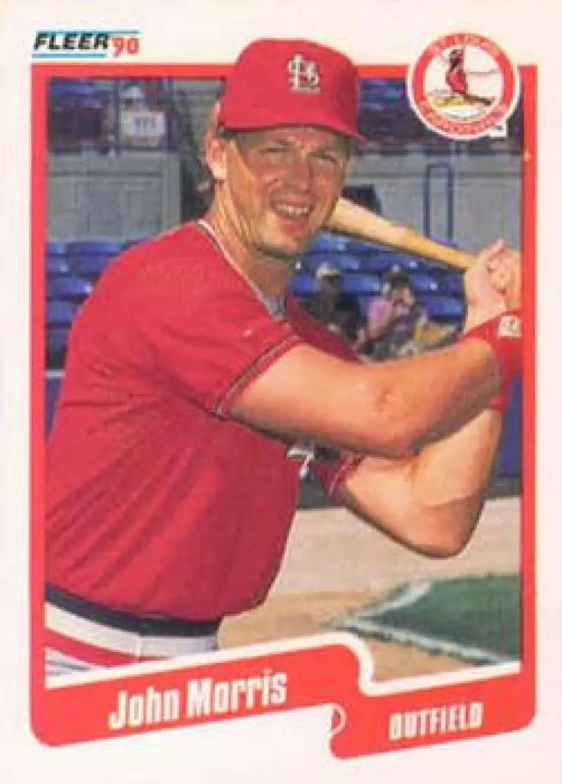 1990 Fleer #254 John Morris NM-MT St. Louis Cardinals Baseball Card - Baseball Card Single