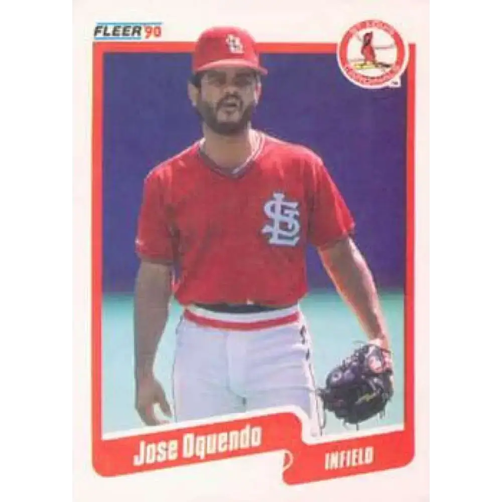 1990 Fleer #255 Jose Oquendo NM-MT St. Louis Cardinals Baseball Card - Baseball Card Single
