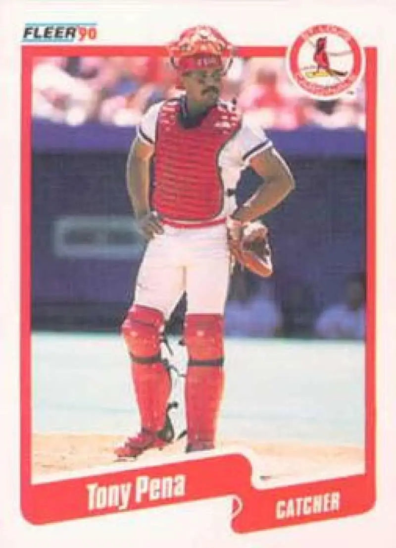 1990 Fleer #256 Tony Pena NM-MT St. Louis Cardinals Baseball Card - Baseball Card Single