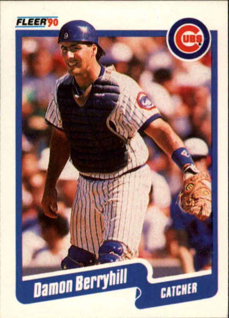 1990 Fleer #26 Damon Berryhill NM-MT Chicago Cubs Baseball Card - Baseball Card Single