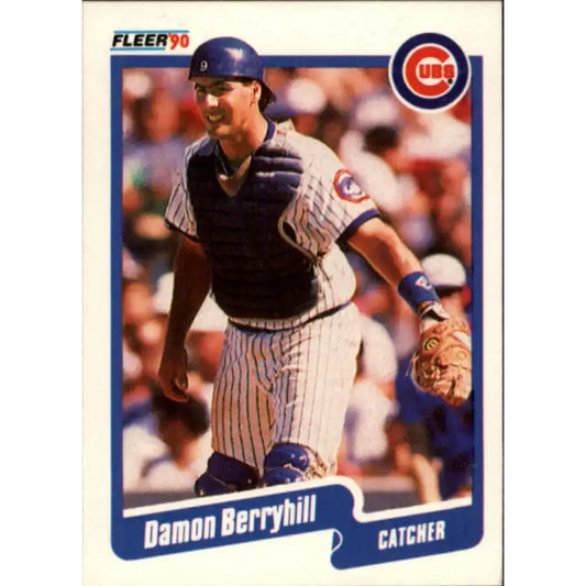 1990 Fleer #26 Damon Berryhill NM-MT Chicago Cubs Baseball Card - Baseball Card Single