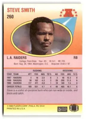 1990 Fleer #260 Steve Smith - Football Card Single