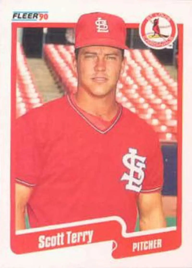 1990 Fleer #261 Scott Terry NM-MT St. Louis Cardinals Baseball Card - Baseball Card Single