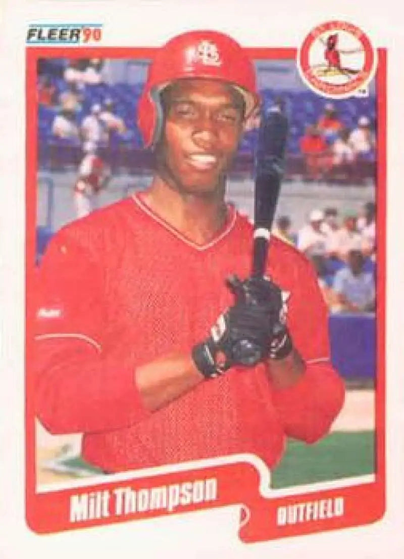 1990 Fleer #262 Milt Thompson NM-MT St. Louis Cardinals Baseball Card - Baseball Card Single